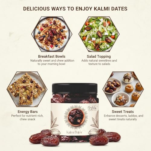Image of LILA DRY FRUITS Kalmi Dates 100 gms Fresh, Tasty And Healthy Khajur | 100% Natural kajoor | High In Dietry Fibre, Rich in Iron, Vitamins, No Preservatives & Added Sugar Perfect for Gifting