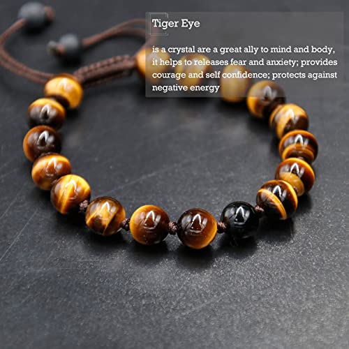 his and hers bracelet, Matching Couple Beads Bracelet with Natural Stone, 8mm Amethyst Tiger Eye Obsidian Bracelet Bring Lucky, Wellness and Close Relationship3