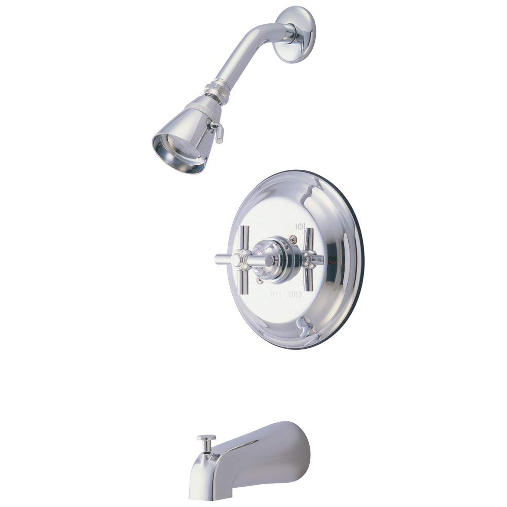 Garniture de baignoire Kingston en laiton chromé éclatant pour une salle de bain de luxe