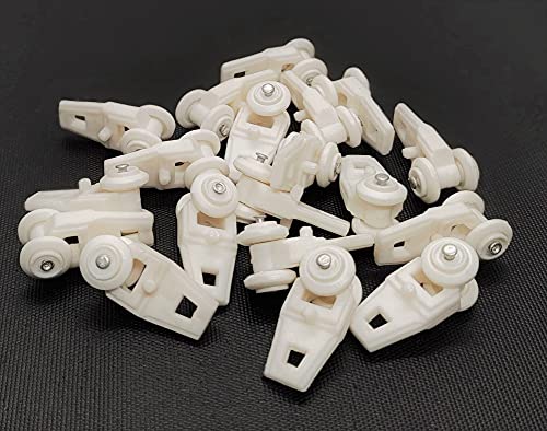 Image of FAPBADRI Plastic Runners /Sliders /Rollers for Curtain Channel, White Colour, 20 Pieces