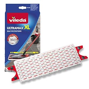 Vileda Ultramax XL Bodenwischer Ersatzbezug, extrabreiter Wischmopp Bezug Ultramat_Ultramax aus Mikrofasern, für alle Hartböden, Waschmaschinen geeignet, 1er Pack