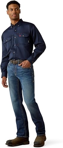 Miniatura 4 de Ariat FR M5 Slim DuraStretch - Jeans apilables de pierna recta, mezclilla para hombre, Azul