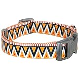 Blueberry Pet Elite Basic Dog Collar with Flame Stitch and Henley Stripes, Neck 14.5