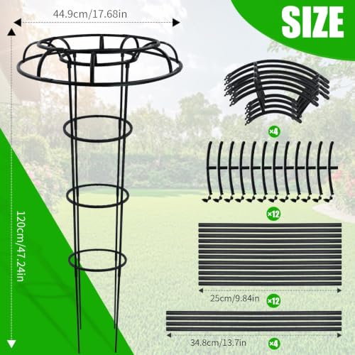 Garden Trellis for Climbing Plants 120cm, Obelisk Trellis Cage, Freestanding Plant Support, for Pots and Garden Beds by inheming - Used condition - Image 2