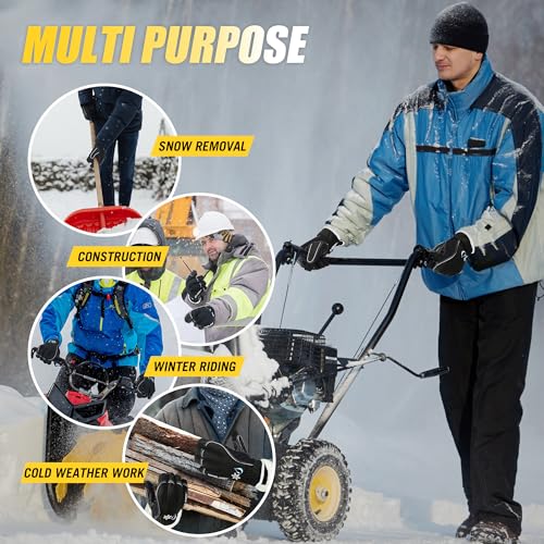 Image of HANDLANDY Waterproof Insulated Work Gloves, 3M Thinsulate Thermal Winter Gloves for Men Women Touch Screen, Warm Ski Snowboard Cold Weather Gloves (Black, Large)