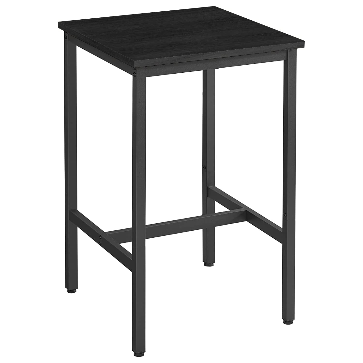 VASAGLE Breakfast Bar, Square Tall Bar Table, Heavy-Duty Steel Frame, 60 x 60 x 92 cm, Easy Assembly, for Kitchen Living Room, Industrial Style, Ebony Black and Black LBT025B56-image-31