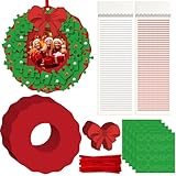 Poen 24 Set Christmas Wreath Crafts for Kids Puzzle Piece Wreath Craft Kits Picture Frame Ornament Xmas Holiday Hanging Ornament Kits DIY Party Decoration Fun Home Activities