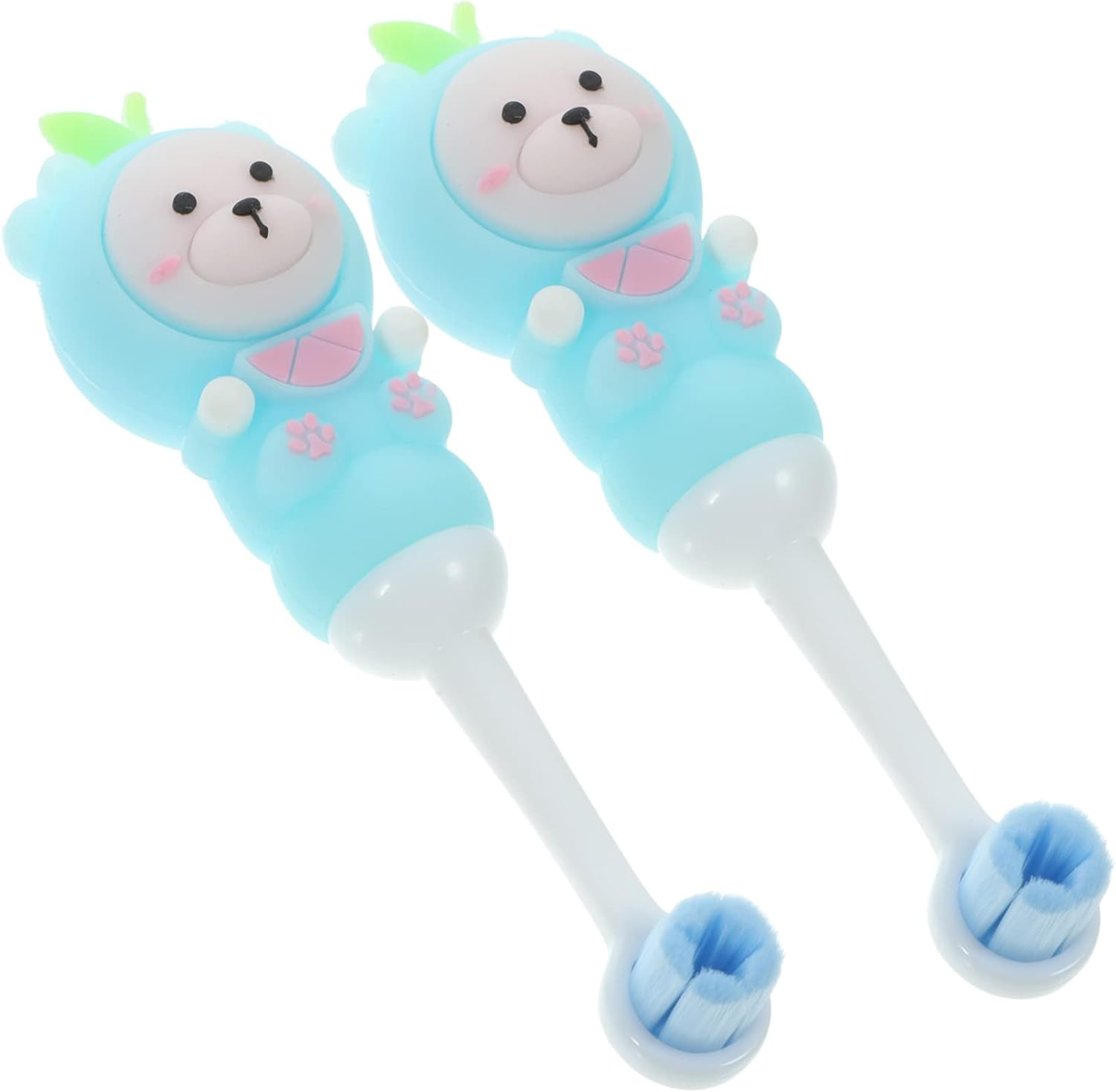 2pcs Boy Girl Manual Toothbrushes Soft Bristle Boy Girl Toothbrush Cute Bear Shape for Ages for Cleaning