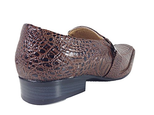 Men's Dress Loafers Elastic Slip on with Buckle Fashion Shoes Runs Half Size Big(Toni)3