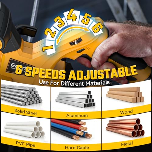 Cordless Portable Band Saw, 2-1/2″ Cutting Capacity, Ecarke 20V Brushless Band Saw Compatible with DeWalt 20V Batteries, 6-Speed Variable Handheld Bandsaw for Metal & Pipe Cutting(Tool Only) by Ecarke - Image 7