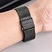 EACHE Stainless Steel Thick Mesh Watch Band For Men Heavy Duty Metal Mesh Watch Strap Adjustable Length Black 22mm