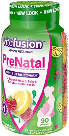 vitafusion PreNatal Gummy Vitamins, Lemon & Raspberry Lemonade Flavored  Pregnancy Vitamins for Women, 90 Count