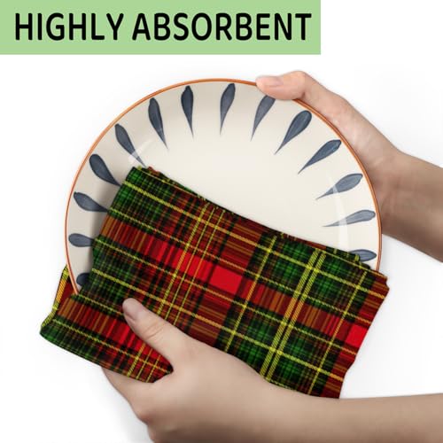 Torchons de cuisine absorbants linge de maison microfibre rouge