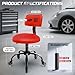 FreekyFit Rolling Shop Stool with Wheels, Mechanic Garage Stool Chair with Adjustable Height 15.55
