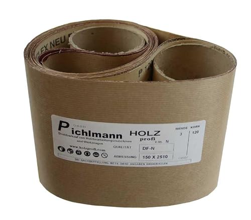 Holzprofi Lot de 3 bandes abrasives diamantées 2510 x 150 mm pour MM2315 u KS2260 - Pour ponceuse à bande et ponceuses - Pour poncer, limer, affûter et dérouiller (K60) (K80) – vue 6
