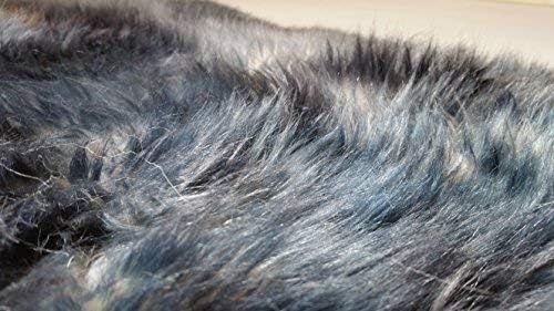 Sheepskin Rug Sheep Leather natural original White-Blue xlarge 130cm