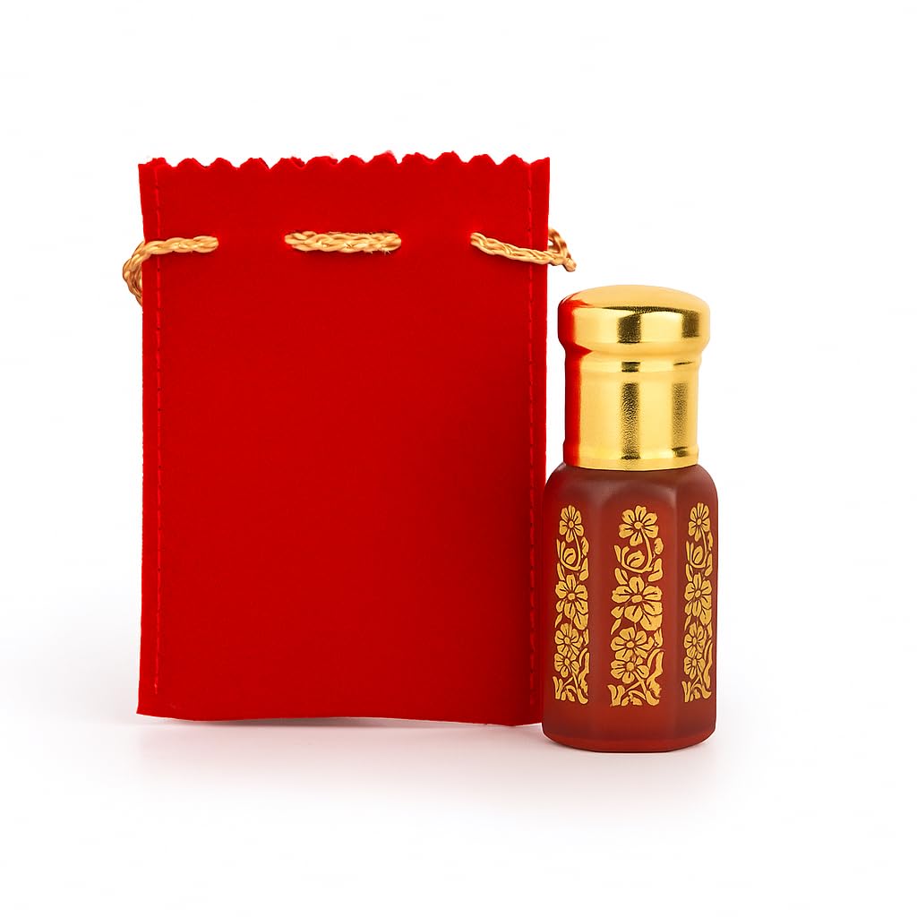 Bela Attar 6 ML, 100% Natural Alcohol-Free Premium Fragrance with Long-Lasting Aroma, Elegant Velvet Pouch