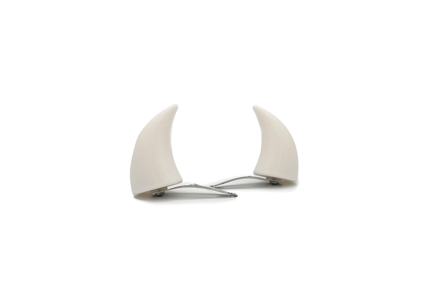 EleganceGeekery White Devil Clip-on Horns - Lightweight Rotatable Barrette for Wigs, Cosplay, Costumes