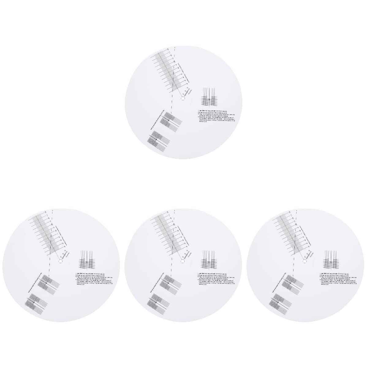 MILISTEN 4 Pcs Turntable Calibration Disk Alignment Protractor Mat Music Vinyls Adjustment Ruler Calibration Plate Adjustment Tool Calibration Record The Needle White Adjustable Acrylic