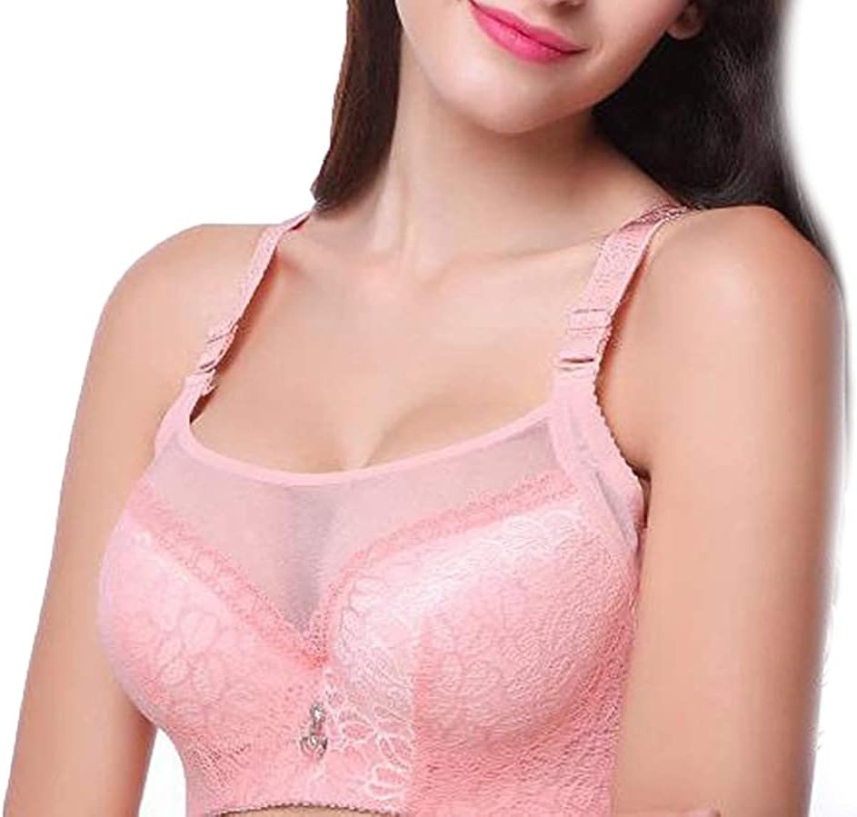 Women Lace Push-up Bandeau Bra Plus Size Floral Underwire Everyday Bra