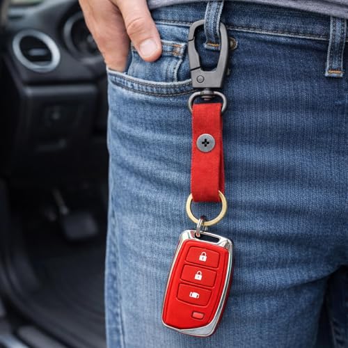 Image of THE MEN THING - Stylish Multicolor Stainless Steel Keychain for Men & Boys (FORGECLIP RED)
