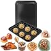 AOGVNA FDA 2 Pack 9.5 x 7 Inch Nonstick Rectangular Bakeware and Cookie Sheet Set Pan Set Serving Tray, Dark Grey, Baking Pan No Stick Cake Maker Cookie Sheet,2 Pcs
