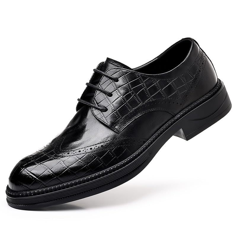 Men's Fashion Classic Dress Shoes Wedding Formal Modern Pointed Toe Summer Lace Up Low Top Oxford Shoes