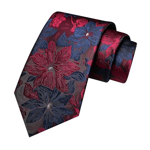 Image of JEMYGINS Mens Tie and Lapel Pin Necktie Pocket Square Cufflinks and Tie Clip Sets for Business Casual 5PCS