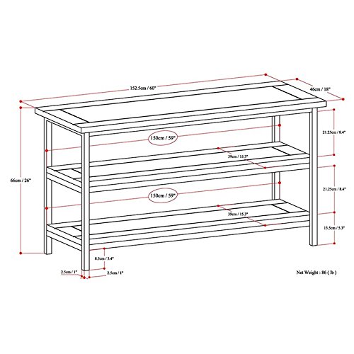 Atlin Designs Short Tv Stand For 65" Tv, Slim Solid Wood Industrial Entertainment Center For Living Room, Brown Thin Walnut Media Console Table With Shelves For Bedroom, Modern Rustic Tv Cabinet #TOP4