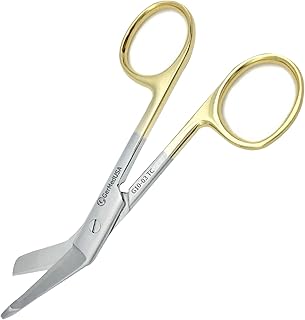 GerMedUSA Lister Bandage Scissors Medical Scissors Surgical Scissors Perfect for Medical Care and Home Nursing Stainless Steel with Supercut Serrated Blade (3 1/2