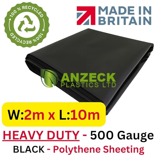 THE DEGGIE Black Plastic Sheeting Heavy Duty – Polythene Sheet for ...