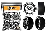 FireBrand RC • DarkMatter-D29 On-Road Drift Wheels and D2, 2-Piece Drift slicks, Smoker's Chrome (Se