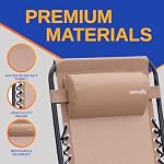 SereneLife Zero Gravity Outdoor Lounge Chairs 2 Pack – Folding Recliners with Side Table, Cup Holder & Padded Headrest – Adjustable Patio Chairs for Lawn, Garden, Deck, Camping (Cream) - Image 7