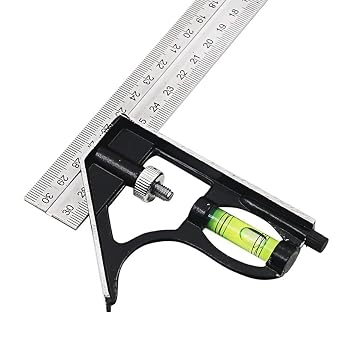 Angle Square Measuring Tool Precise Stainless Steel Aluminium Adjustable Combination Spirit Level 30cm Horizontal Square