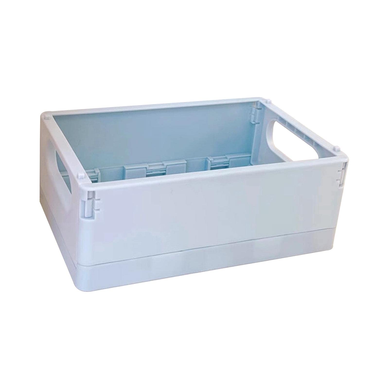 Panier de rangement pliable bleu en plastique bac empilable pour maison et bureau