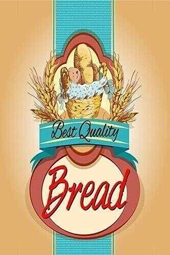Lawenp Bread Bakery Vintage Wall Decor Bar Decor Aluminum Sign for Home Kitchen Bar Funny Sarcastic Metal 8 x 12 Inches Tin Sign
