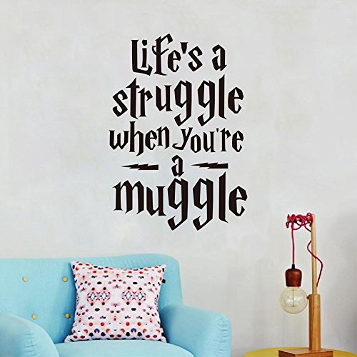 ANBER Life is a Struggle. Funny Harry Potter Wall Stickers Quotes Vinyl Wall Decals for Teens Room Wall Decoration