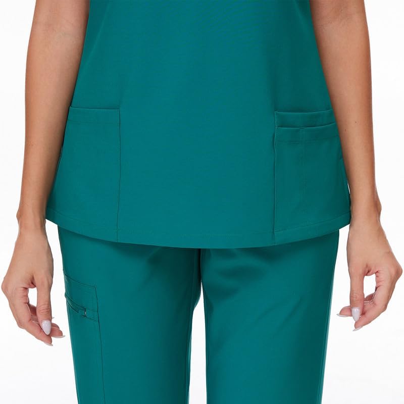 COZYFIT Scrub Tops for Woman - Soft Stretch, V-Neck Top Scrubs with 3 Pockets, Easy Care for Women - Image 4