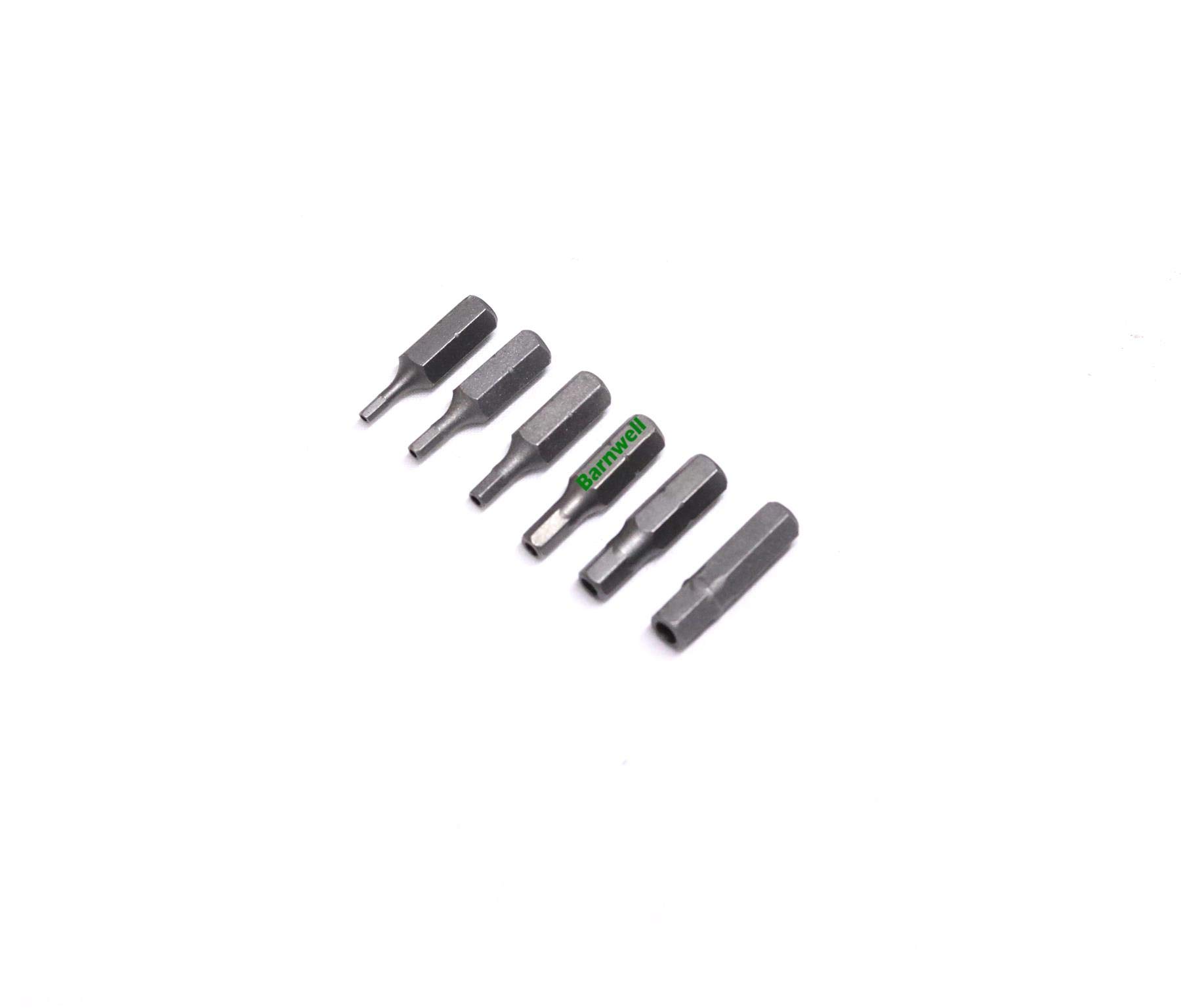 Barnwell Set Of 6 Security Tamperproof Hexagon Metric Screwdriver Bits 2,2.5,3,4,5,6Mm