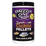 Omega One Super Color Sinking Cichlid Pellets, 2mm Small Pellets, 16.25 oz