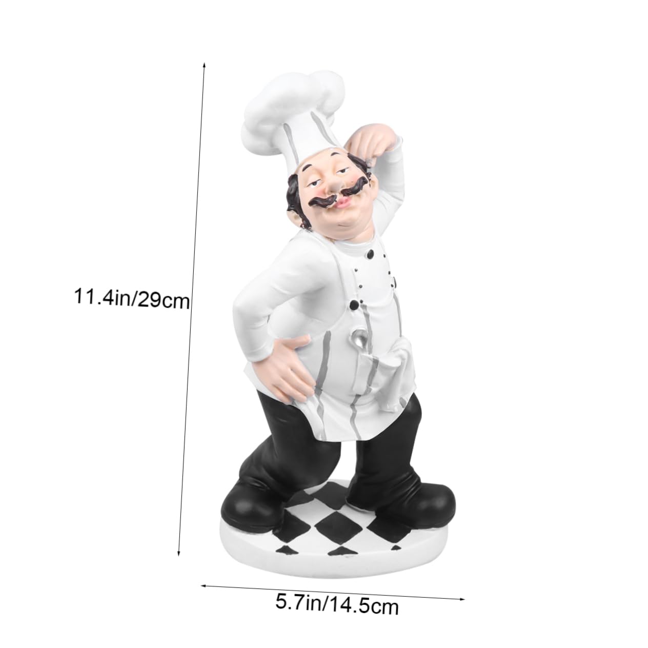 Zerodeko Ornamento dello Chef in Resina a Forma di Statuetta Europea, Decorazione Stabile per Cucina, Casa, Ristorante e Pasticceria, Figurina Divertente da Collezione per Tavolo