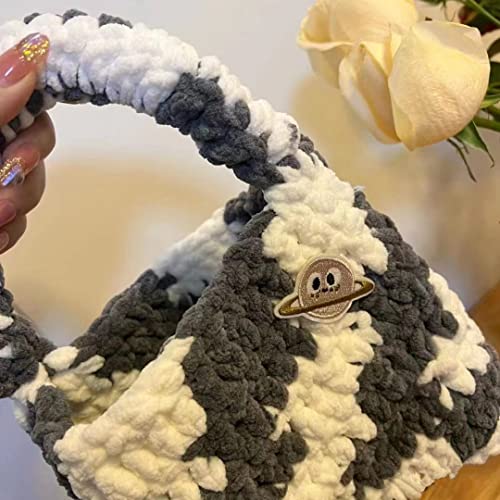 Batelo Soft Chenille Yarn, Blanket Yarn For Hand Craft & Crochet Project - 50Yds, 100G - Black #TOP6