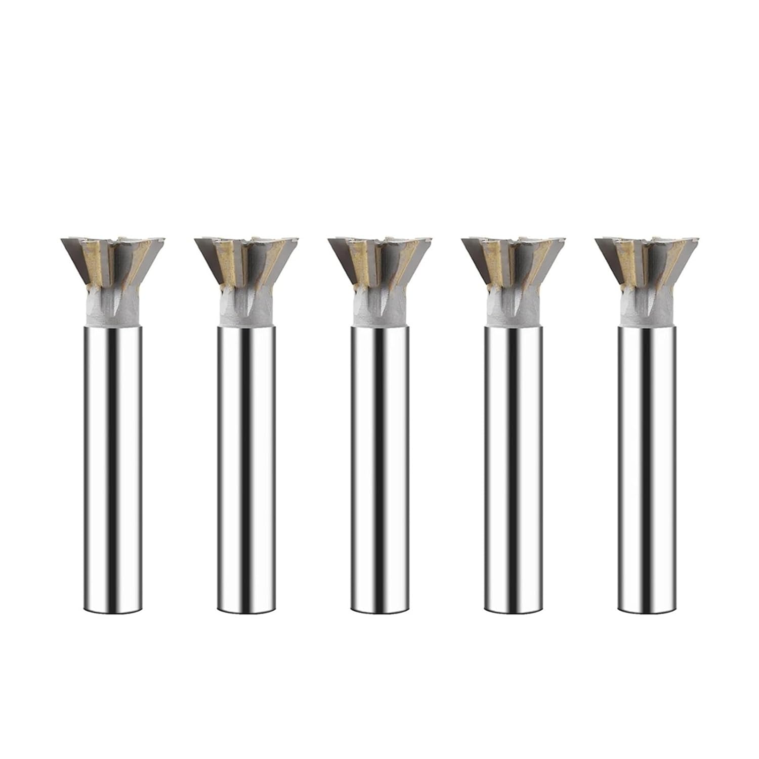 5pcs/Set Dovetail Groove Milling Cutter 45°/55°/60° Straight Shank Hard Tungsten Steel(60°,30D-16d-6T)
