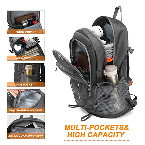 Miycoo Lightweight Backpack For Men Women - Packable Hiking Travel Backpack - Foldable Outdoor Camping Waterproof Daypack Grey #TOP3
