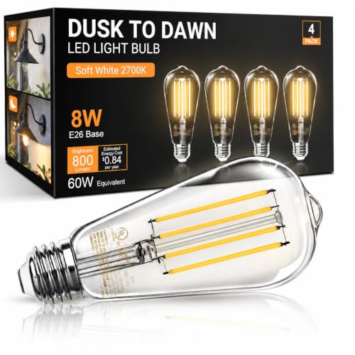 TJOY ST58 Edison Bulbs 2700K, 4-Pack