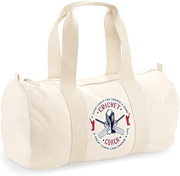 Best Coach Gift, Cricket Coach Gift, A Good Coach Can Change a Life, Cricket Game Gift Christmas Barrel Bag, Holdall Zip Sports Duffle Bag.