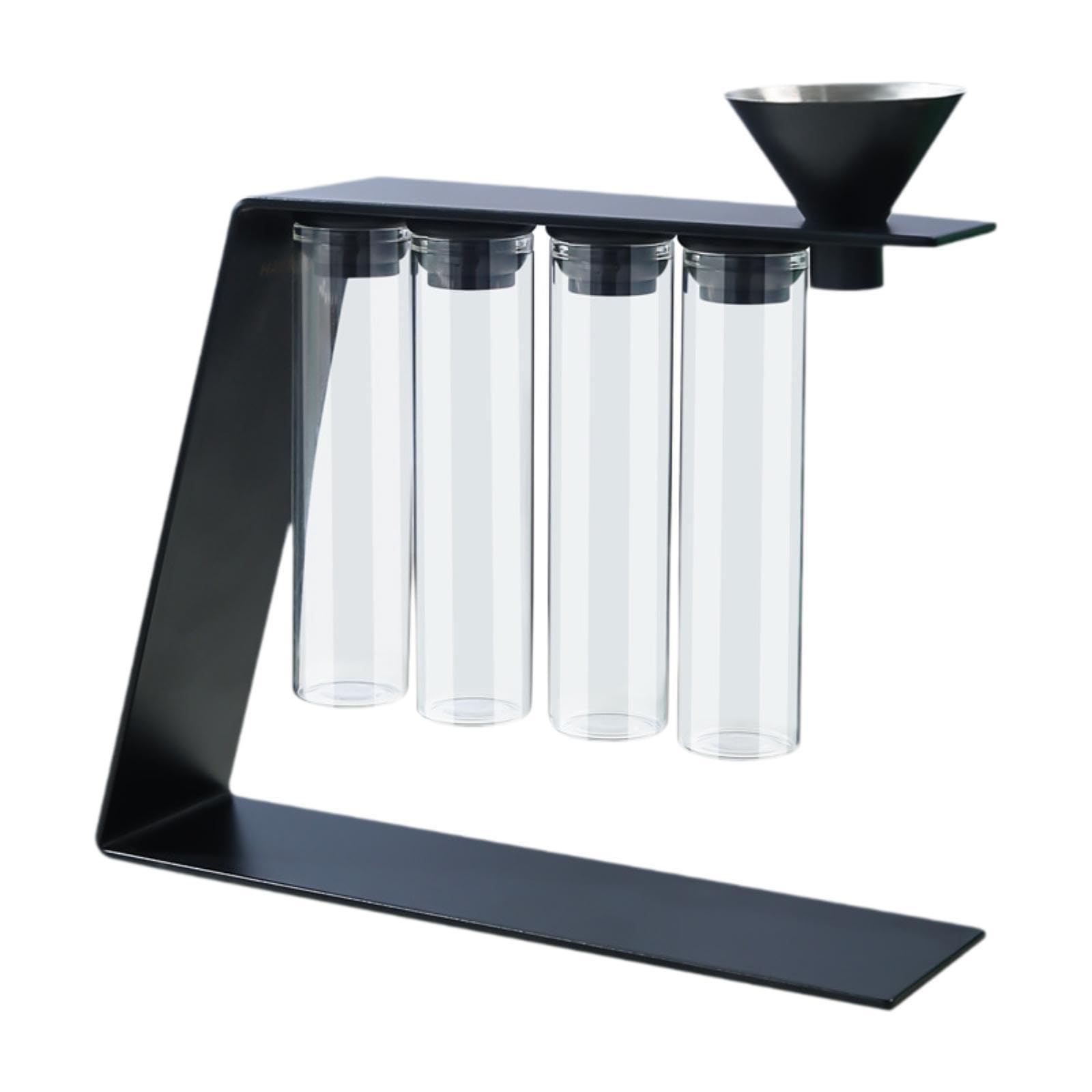 Kaffeebohnen Aufbewahrungsröhrchen Set, 4 Behälter, Luftdichte Glasfläschchen für Die Küchenbar