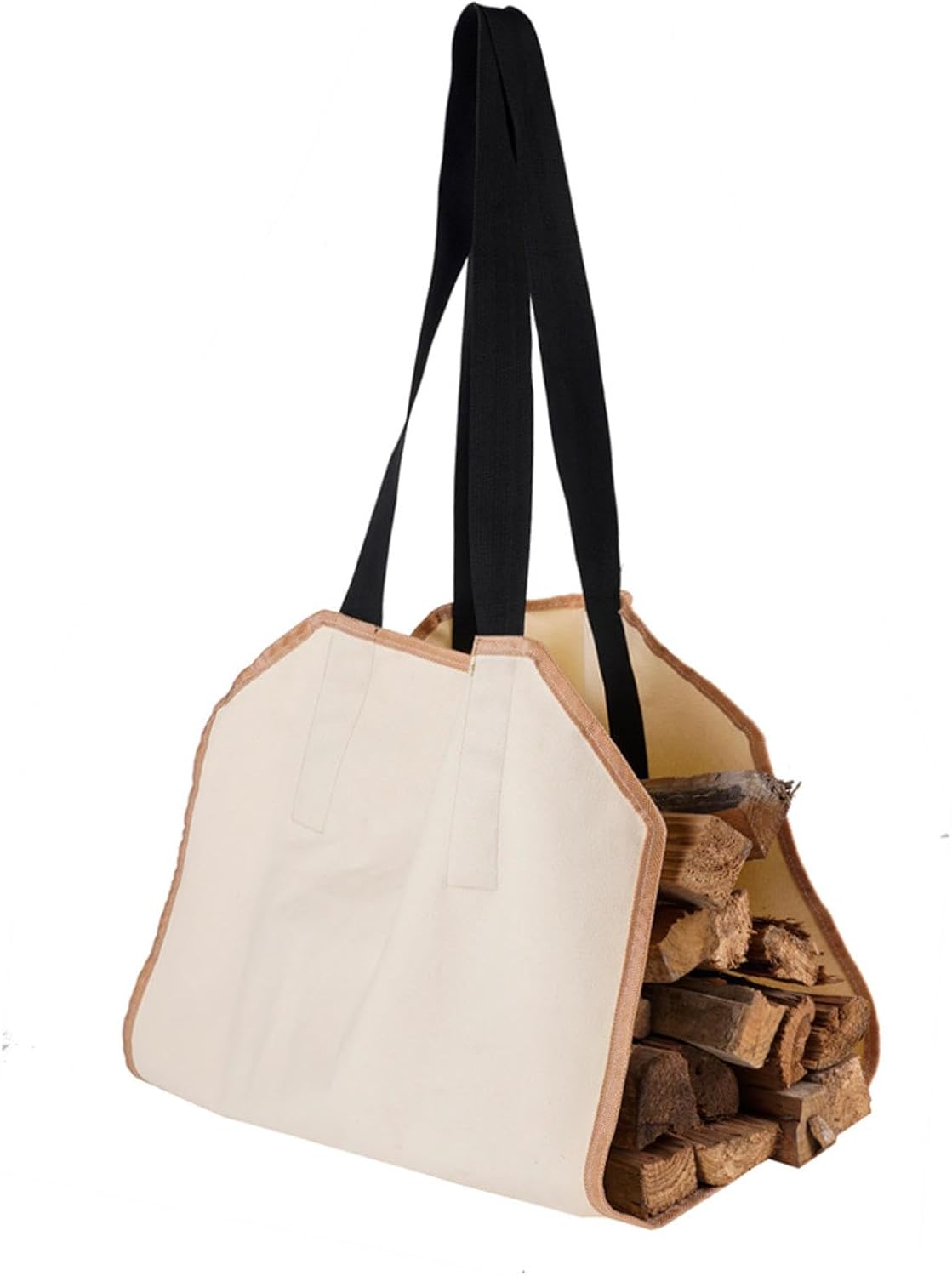 Foldable Fireplace Bag，Log Carrier, Water Resistant Durable Canvas Log Tote Holders for Fireplace, Firewood Log Carrying Storage with Handle for Indoor Outdoor Camping,D