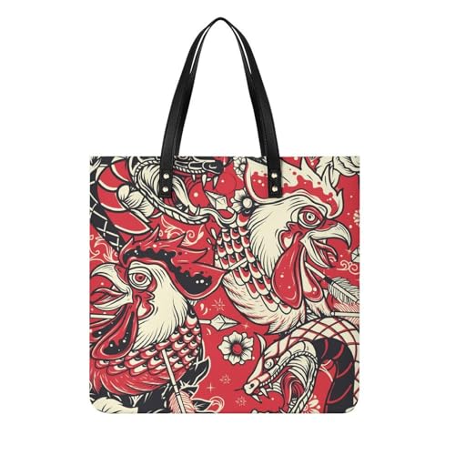 Sac de voyage Serpent Coq fini le manque de place avec ce grand tote bag