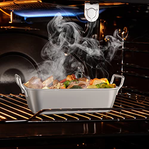 Onlyfire 3er Set Grillpfännchen für Gasgrill, Edelstahl BBQ Grillschalen mit Griff und Ständer, Grill-Zubehör für Gemüse, Fleisch, Schrimps, Käse und Brot
